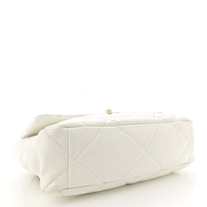 Chanel Shiny Crumpled Calfskin Quilted Large Chanel 19 Flap White 4 of 16