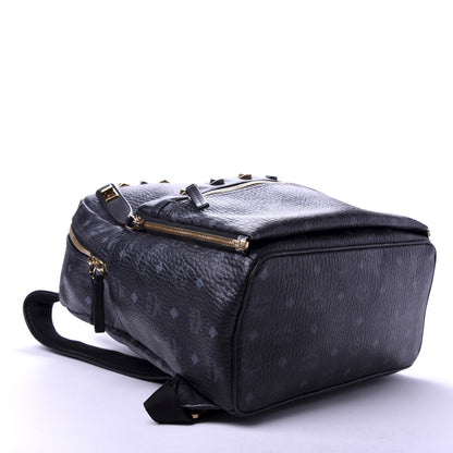 MCM Visetos Medium Studded Dual Stark Backpack Black 3 of 9