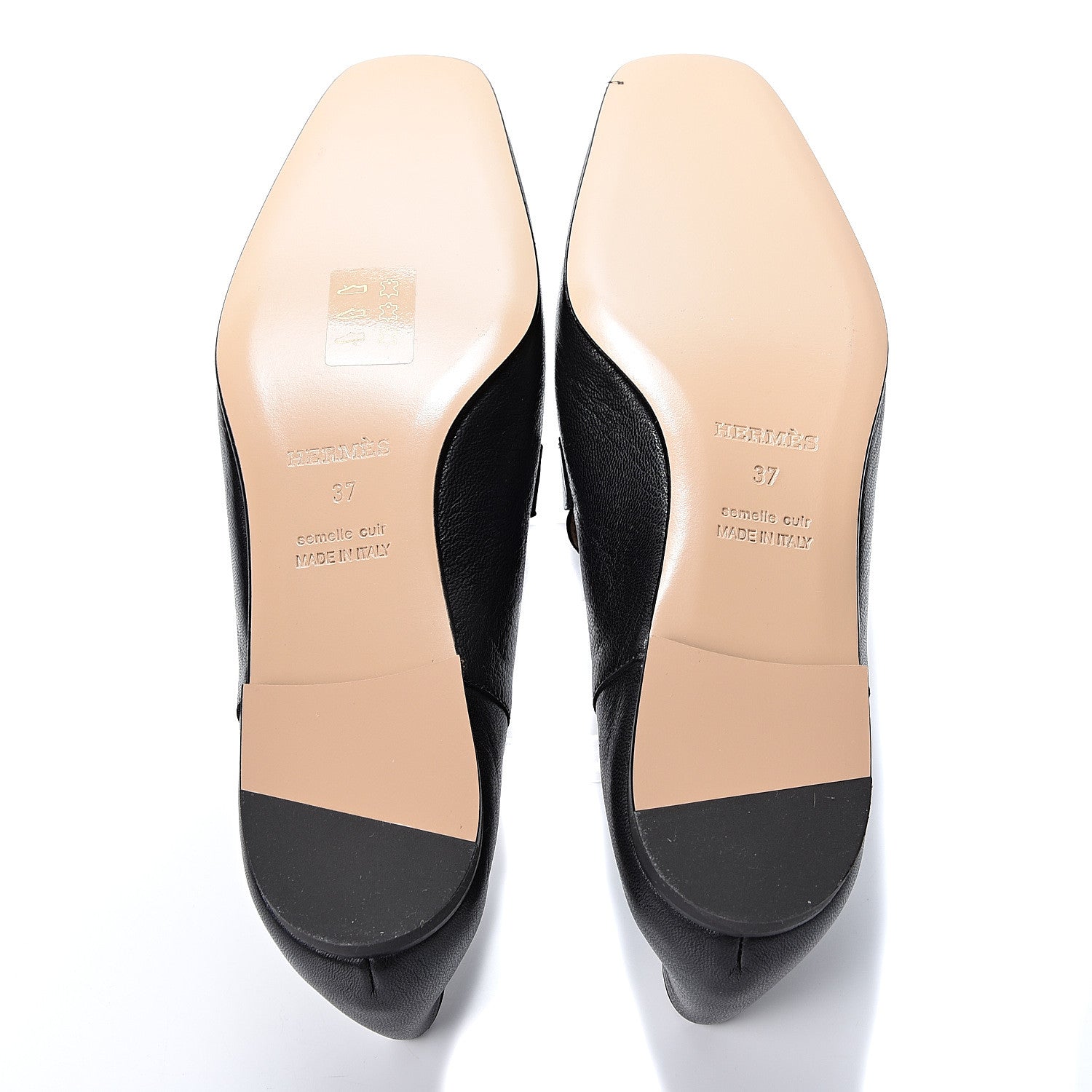 Hermes Goatskin Womens Time Loafers 37 Black 7 of 9