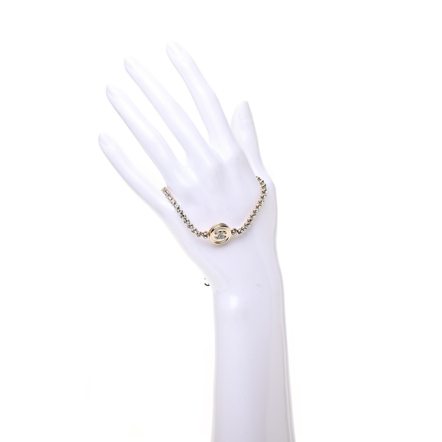 Crystal CC Chain Bracelet Gold