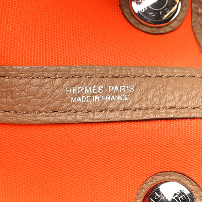 Hermes Toile Officier Negonda Garden Party Tote 30 Orange Biscuit 6 of 11