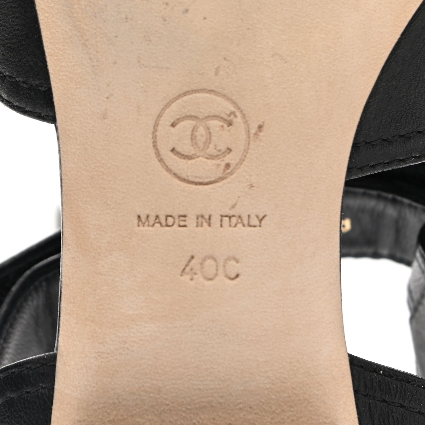 Lambskin Logo CC Turnlock Sandals 40 Black