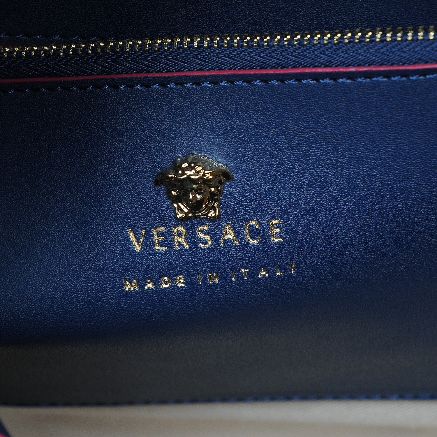 Versace Calfskin Large Palazzo Empire Bag Deep Navy 13 of 15