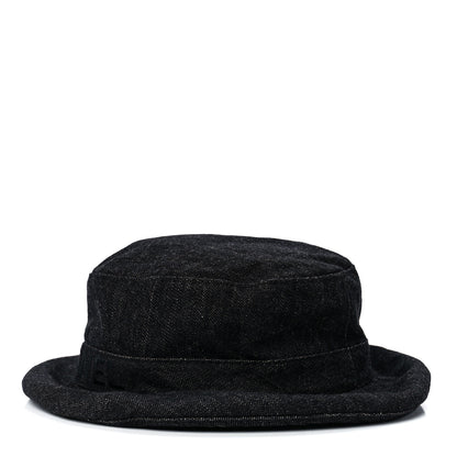 Chanel Denim Logo Bucket Hat S Black 3 of 7