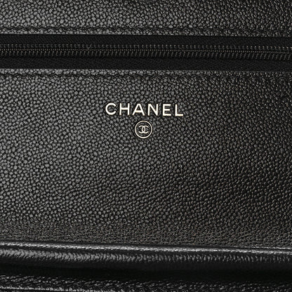 Chanel Caviar Quilted Studded CC Wallet on Chain WOC Black 6 of 10