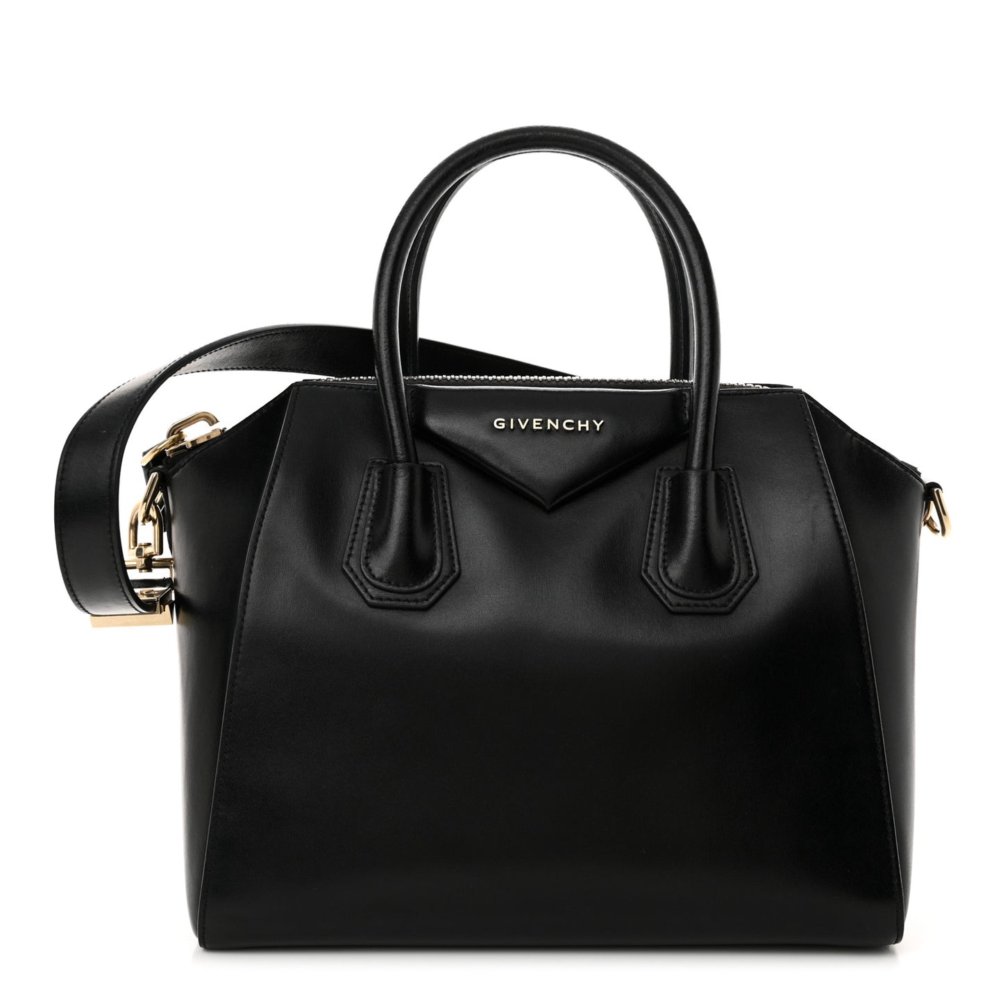 Shiny Lord Calfskin Small Antigona Black