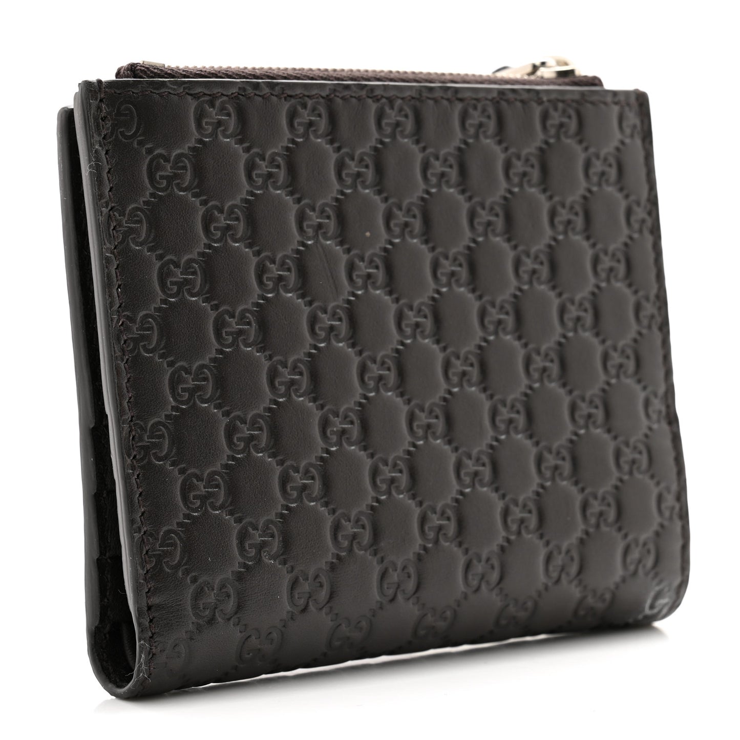 Microguccissima Snap Bi-Fold Wallet Dark Brown
