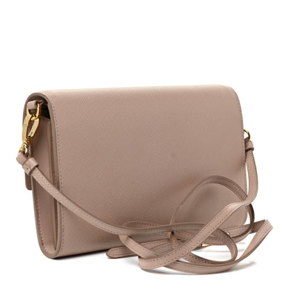 Prada Saffiano Wallet With Shoulder Strap Cipria 3 of 15