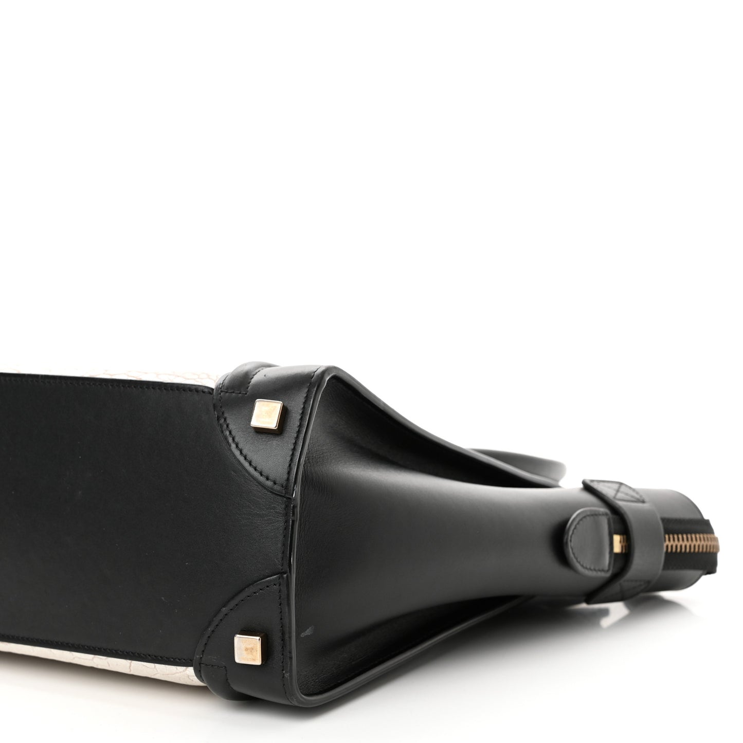 Calfskin Micro Bi-Color Luggage Black White