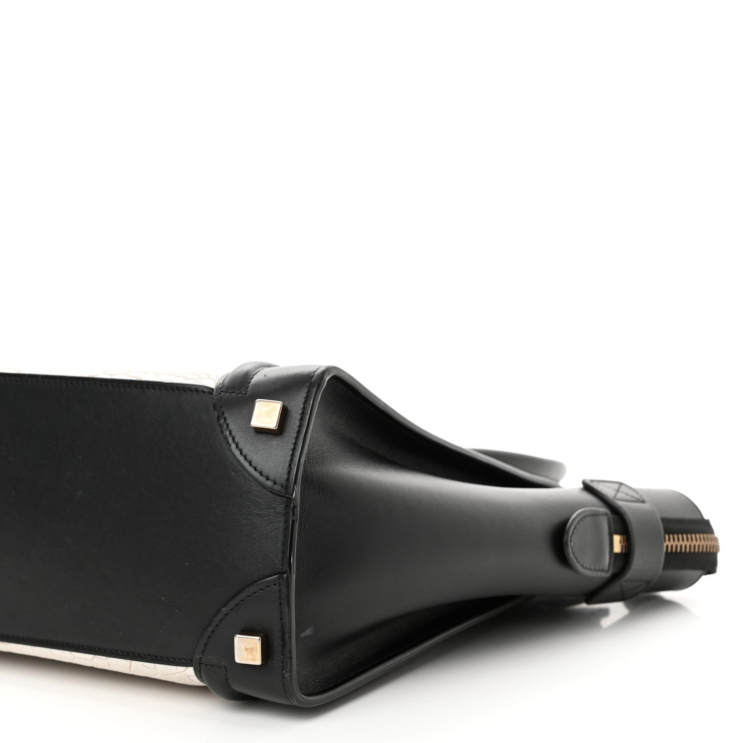 Celine Calfskin Micro Bi-Color Luggage Black White 10 of 11