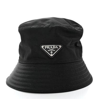 Prada Re-Nylon Metal Triangle Logo Womens Bucket Hat M Black 3 of 8