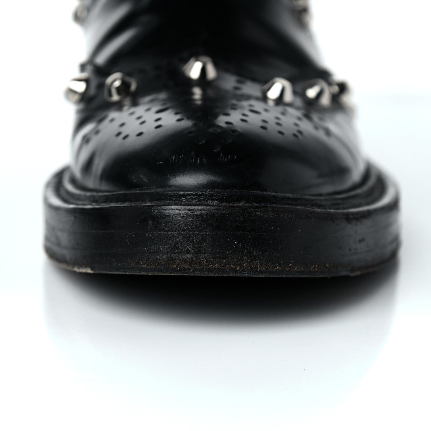 Balenciaga Calfskin Womens Studded Chelsea Boots 37 Black 14 of 30