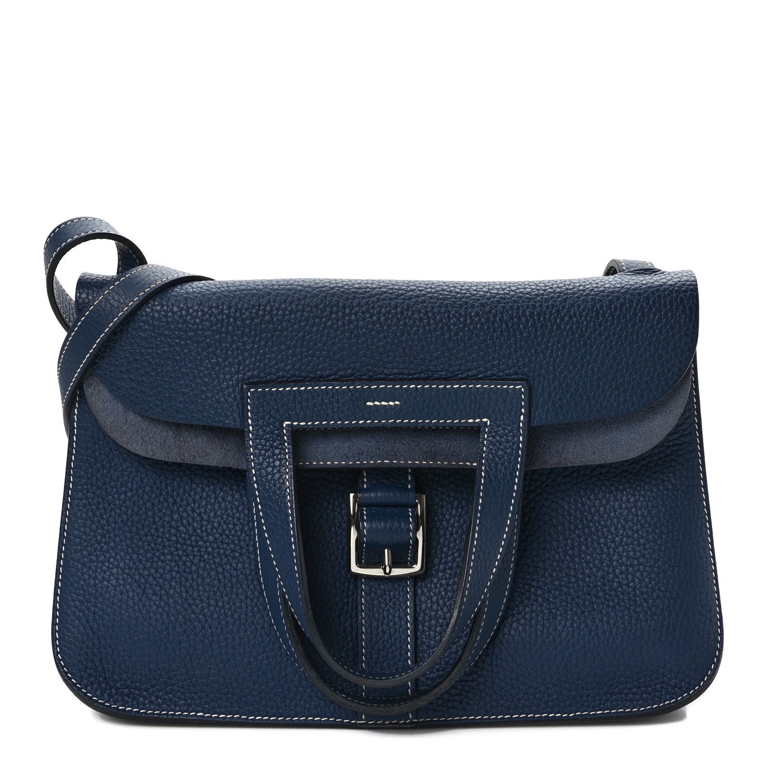 Hermes Taurillon Clemence Halzan 31 GM Bleu Encre 1 of 8