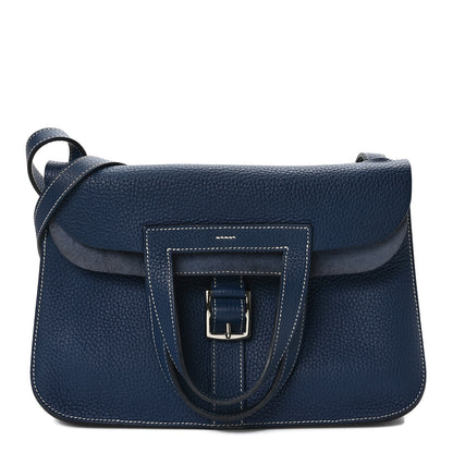Hermes Taurillon Clemence Halzan 31 GM Bleu Encre 1 of 8