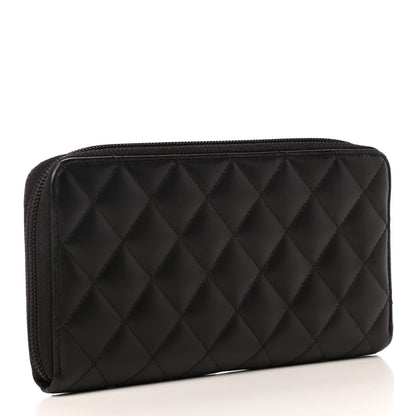 Chanel Calfskin Quilted Cambon Large Gusset Zip Around Wallet Black 3 of 9