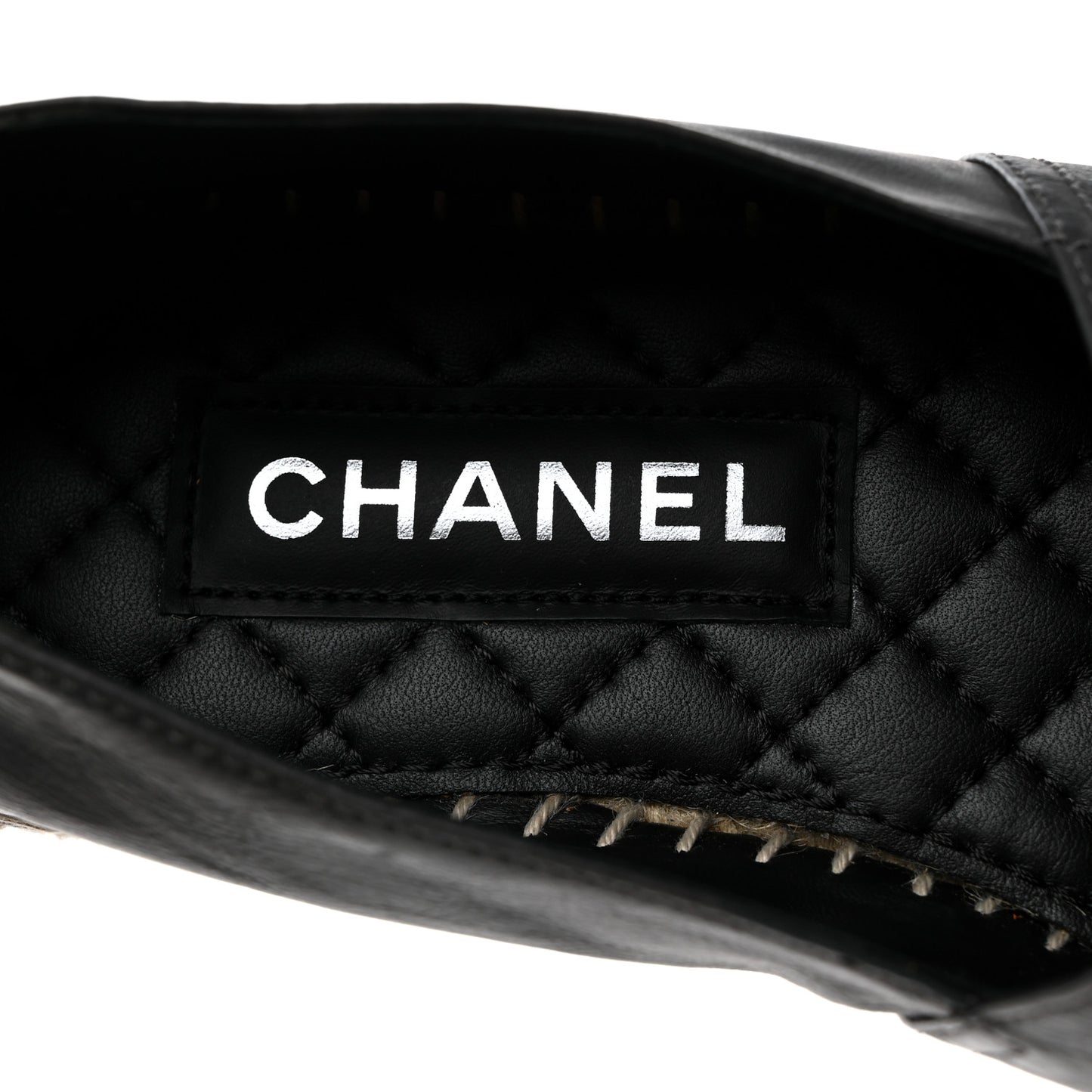Lambskin CC Mens Espadrilles 43 Grey Black