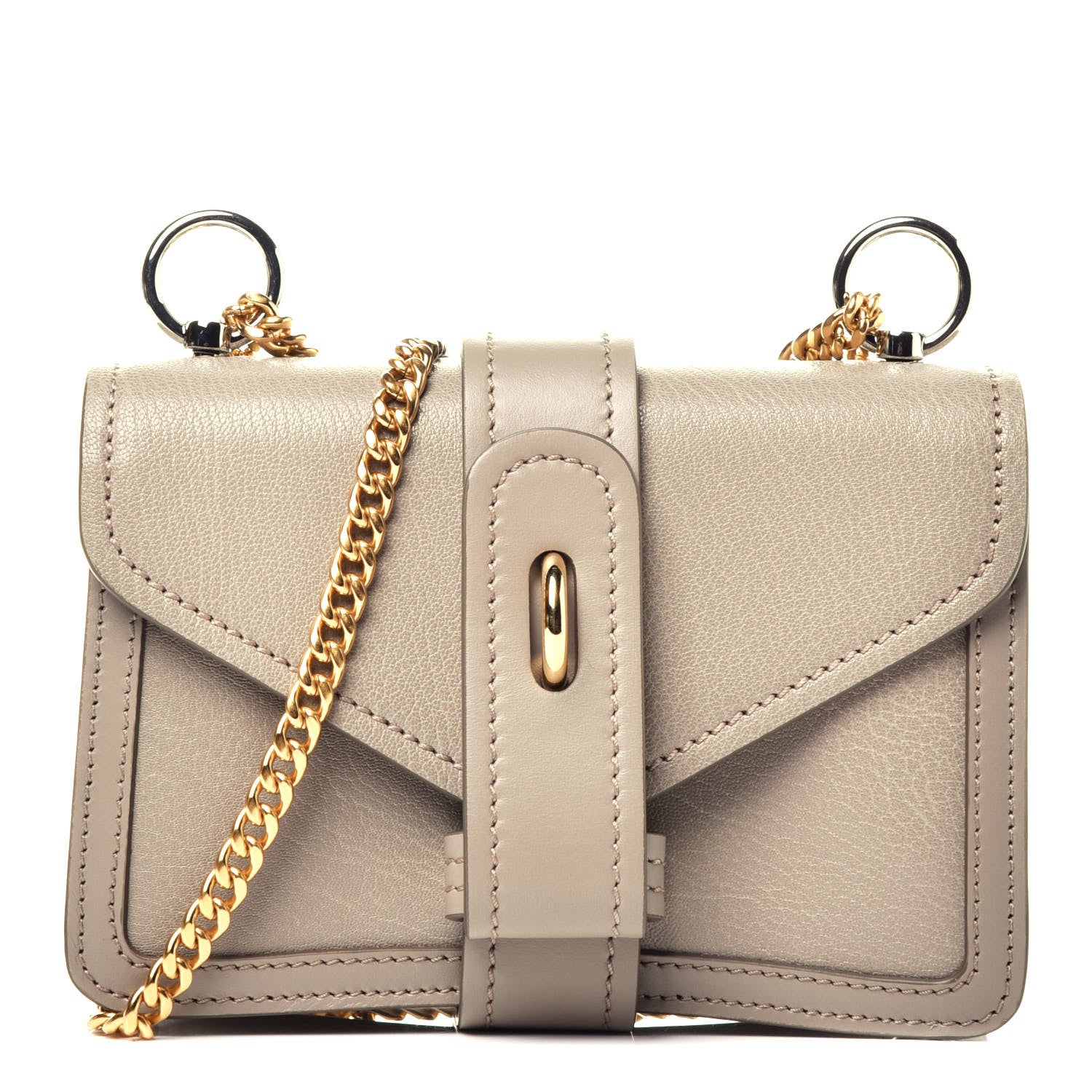 Chloe Shiny Goatskin Calfskin Mini Aby Chain Shoulder Bag Motty Grey 1 of 9