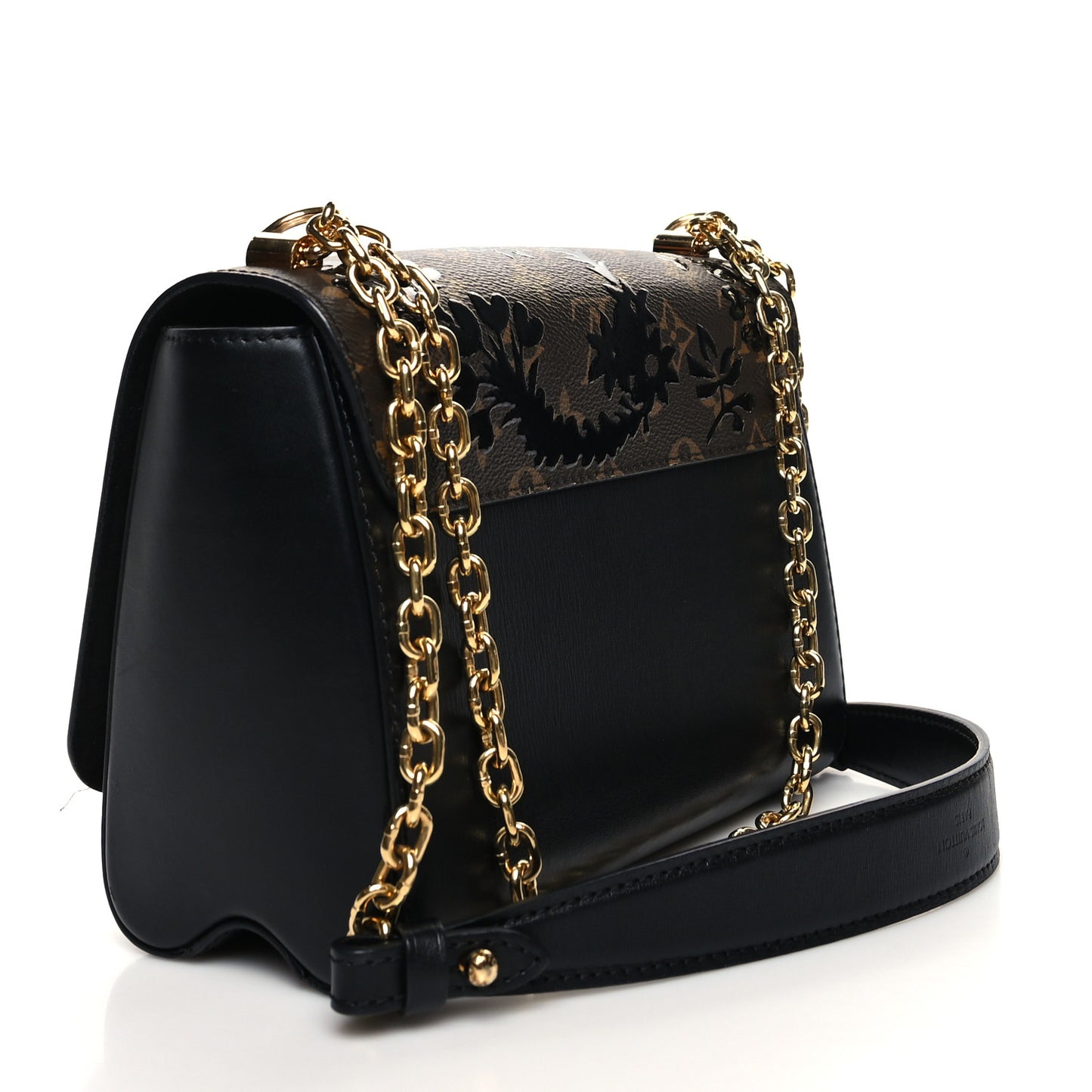 Calfskin Monogram Blossom Twist MM Black