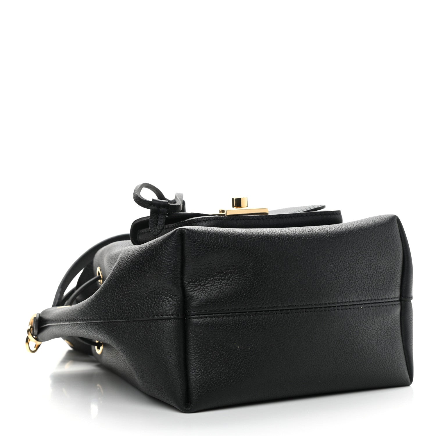 Louis Vuitton Calfskin Lockme Bucket MM Black 4 of 12