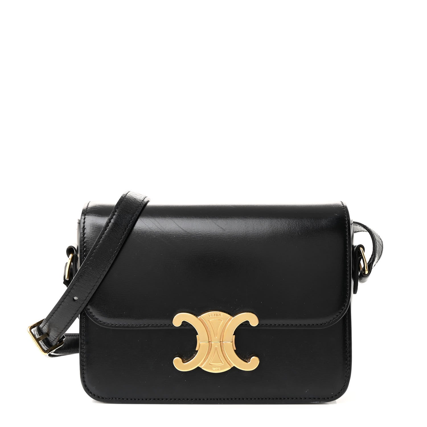 Celine Shiny Calfskin Teen Triomphe Black 1 of 13