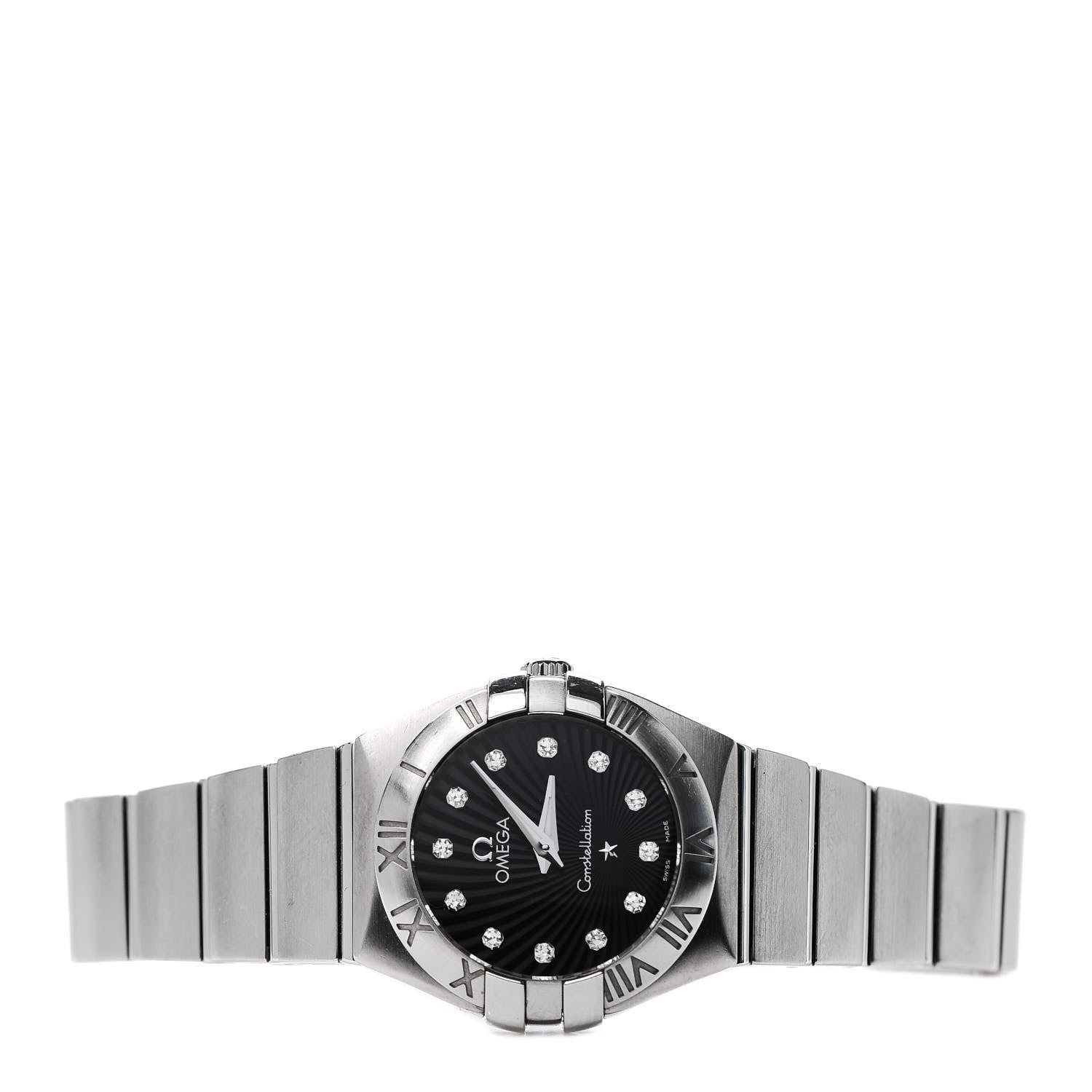 Omega Stainless Steel Diamond 24mm Constellation Quartz Watch Black 123.10.24.60.51.001 2 of 6
