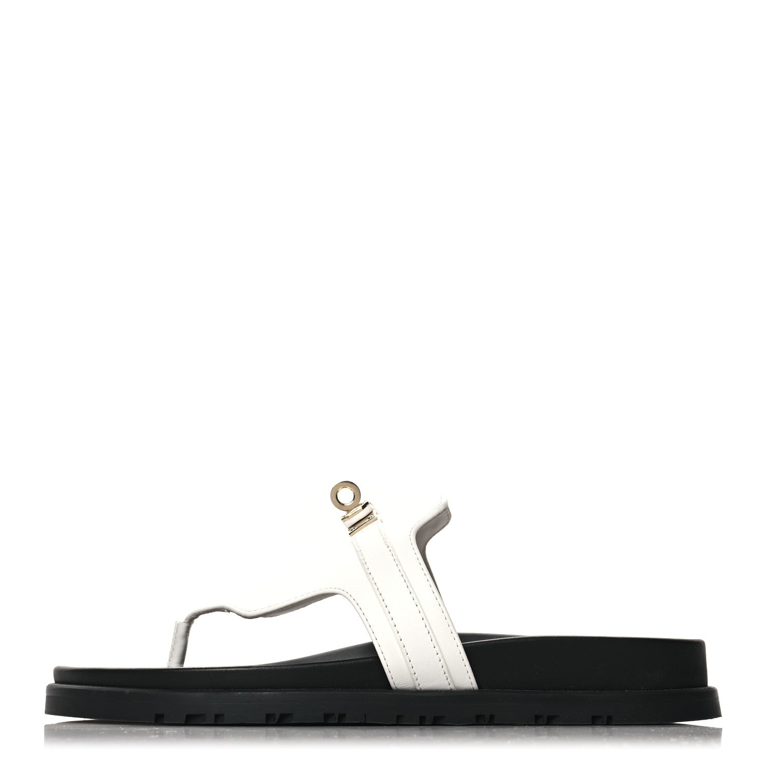Hermes Calfskin Womens Empire Sandals 37 White 1 of 10