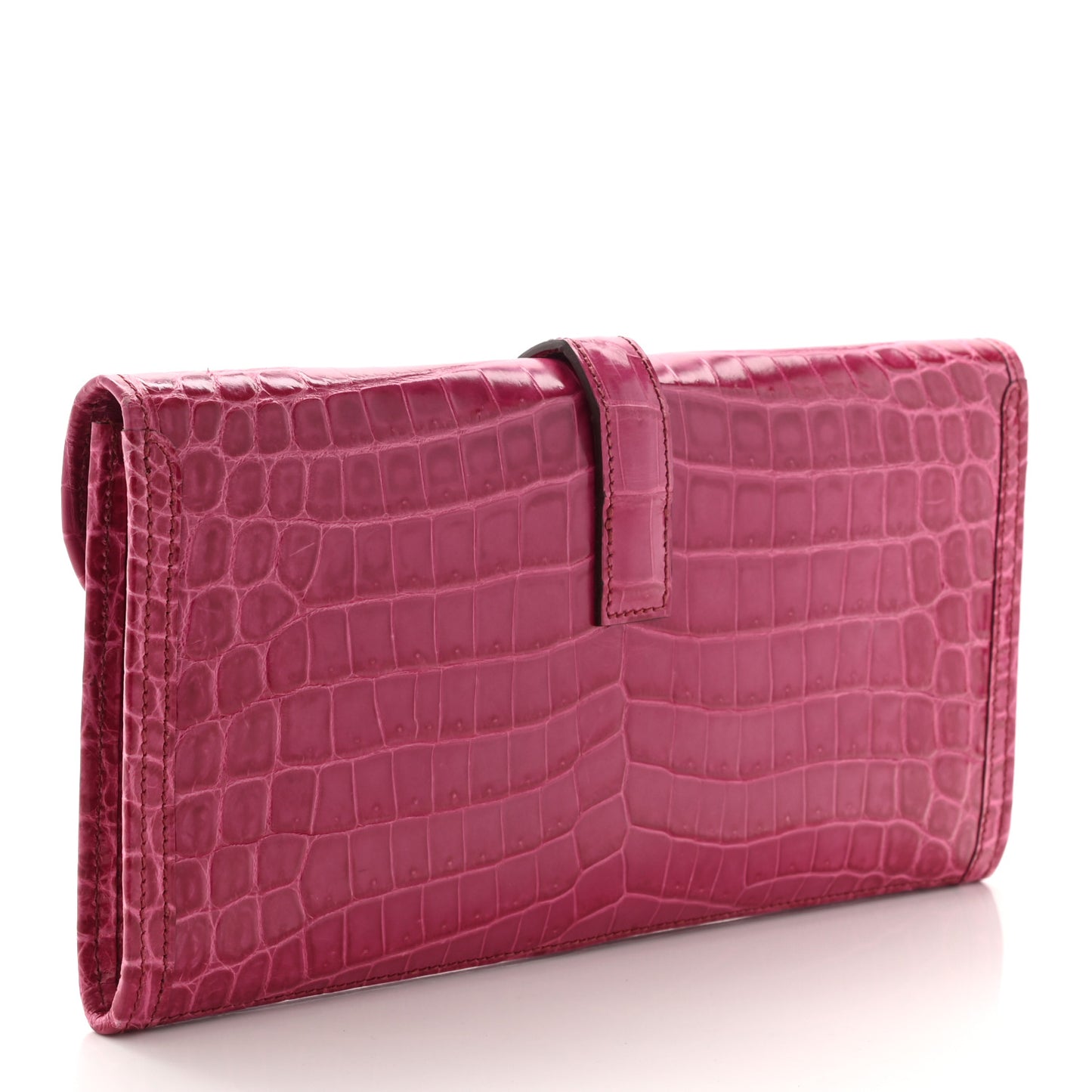 Shiny Niloticus Crocodile Jige Elan 29 Clutch Rose Scheherazade