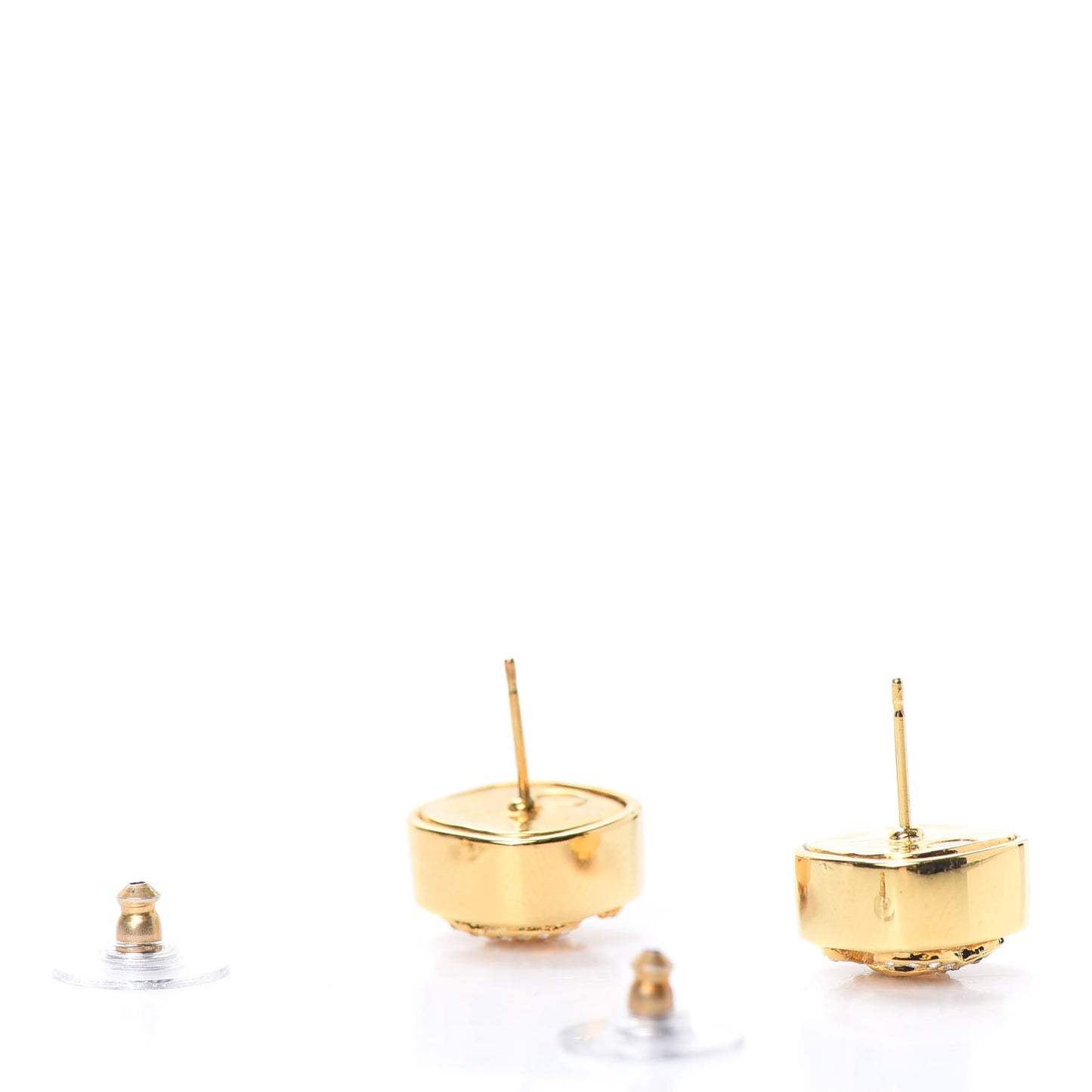 Crystal CC Square Earrings Gold