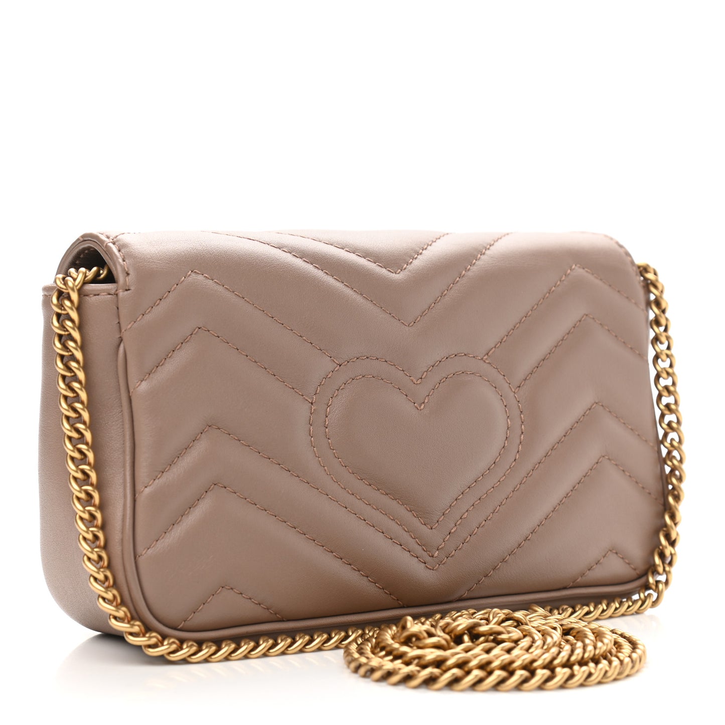 Calfskin Matelasse Super Mini GG Marmont Shoulder Bag Porcelain Rose