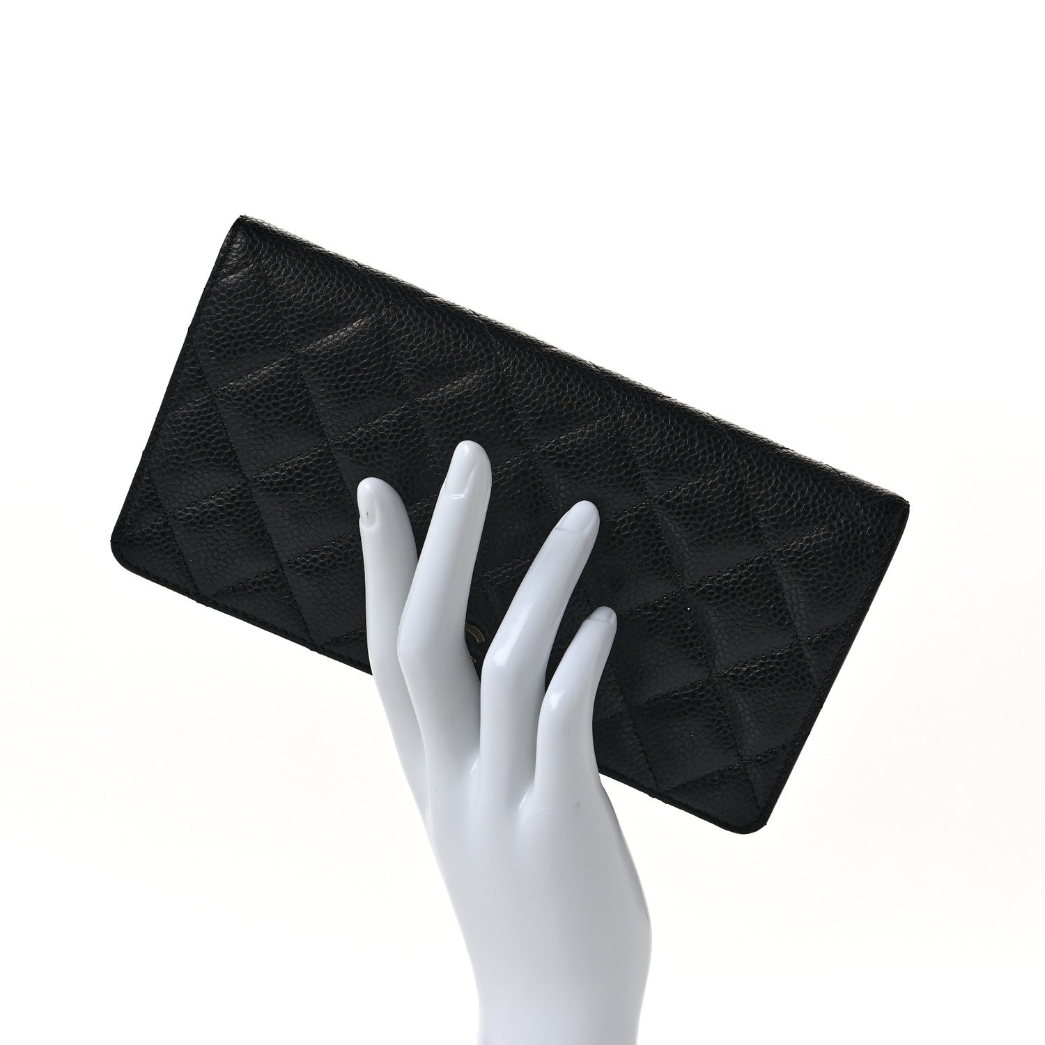 Chanel Caviar Quilted Yen Wallet Black 2 of 9