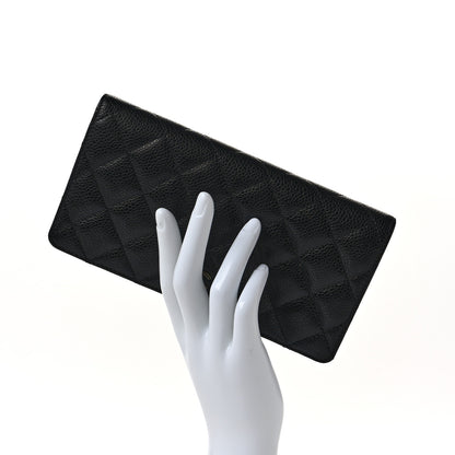 Chanel Caviar Quilted Yen Wallet Black 2 of 9