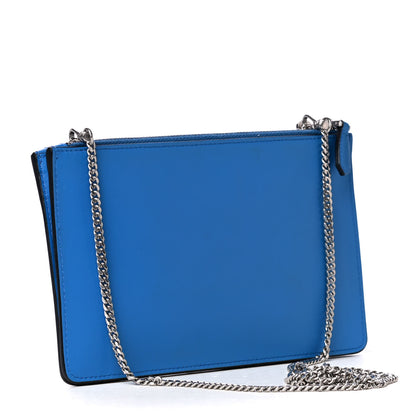 Prada Vitello Double Zip Chain Bag Blue 2 of 4