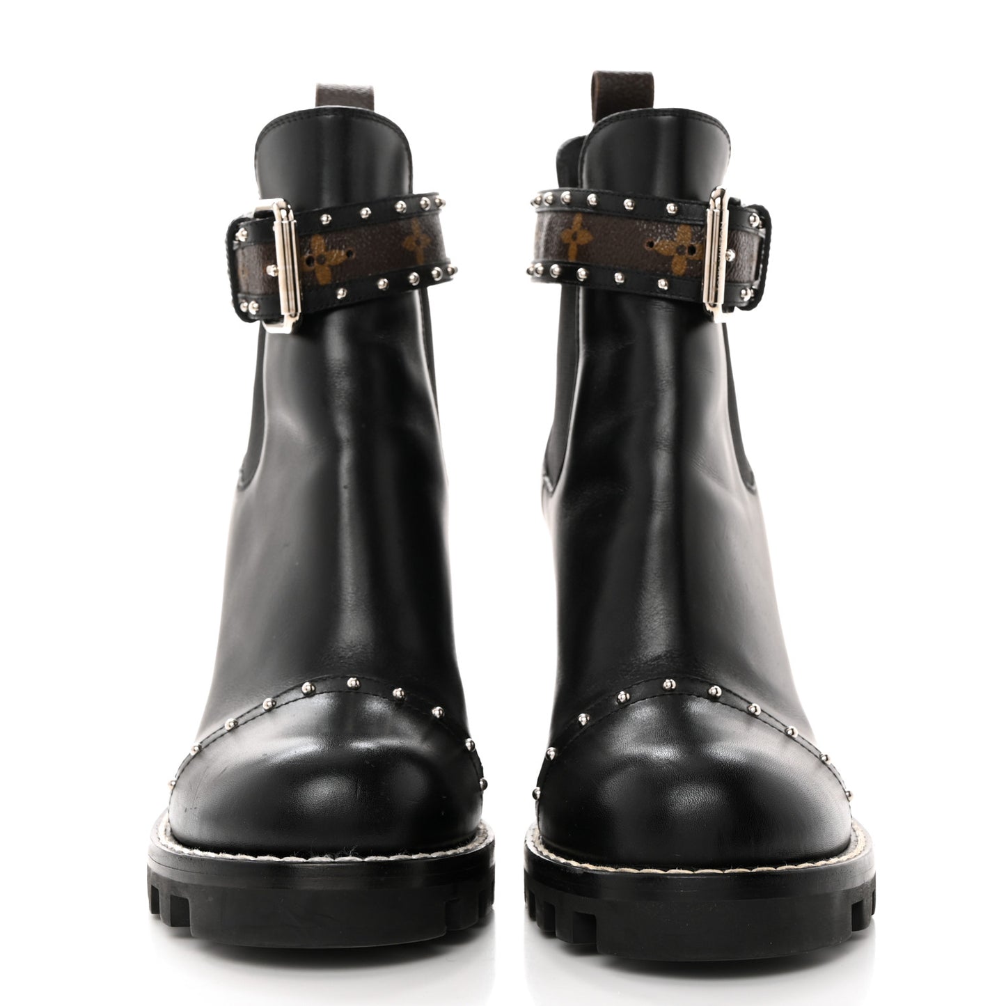 Calfskin Monogram Star Trail Chelsea Ankle Boots 40 Black