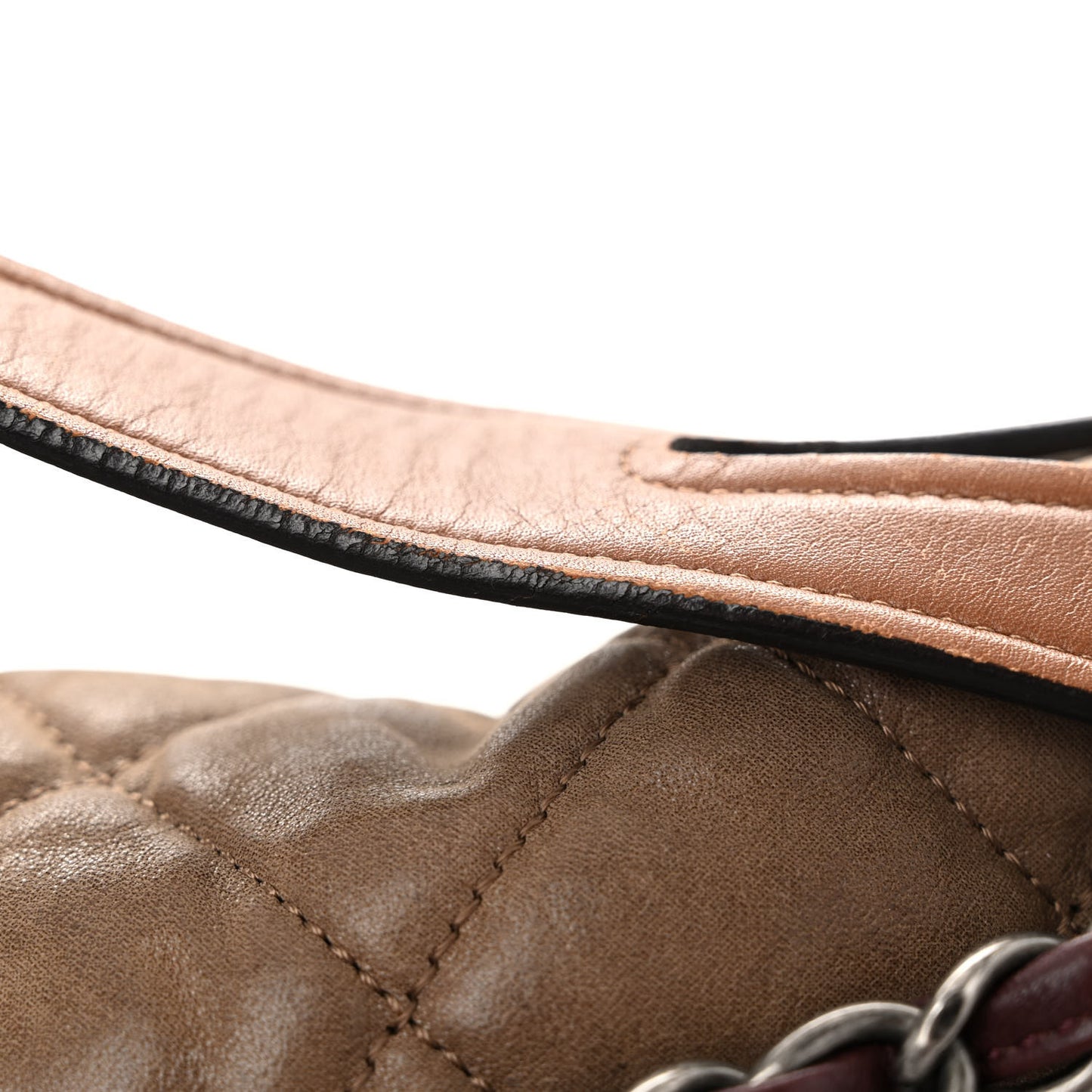 Iridescent Calfskin In The Mix Jumbo Flap Khaki