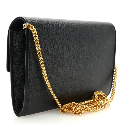 Saint Laurent Grain De Poudre Uptown Chain Wallet Black 4 of 10