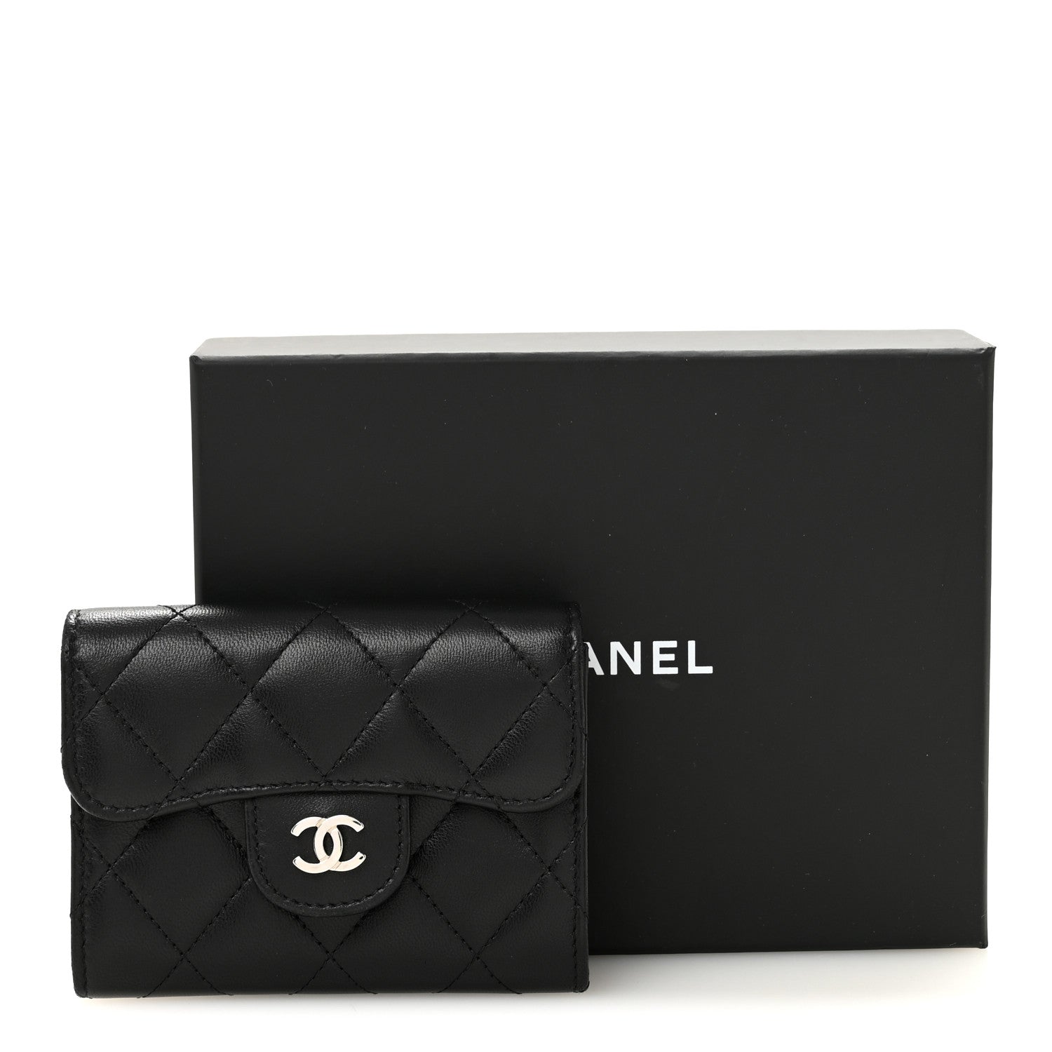 Chanel Lambskin Quilted Flap Card Holder Wallet Black 11 of 11