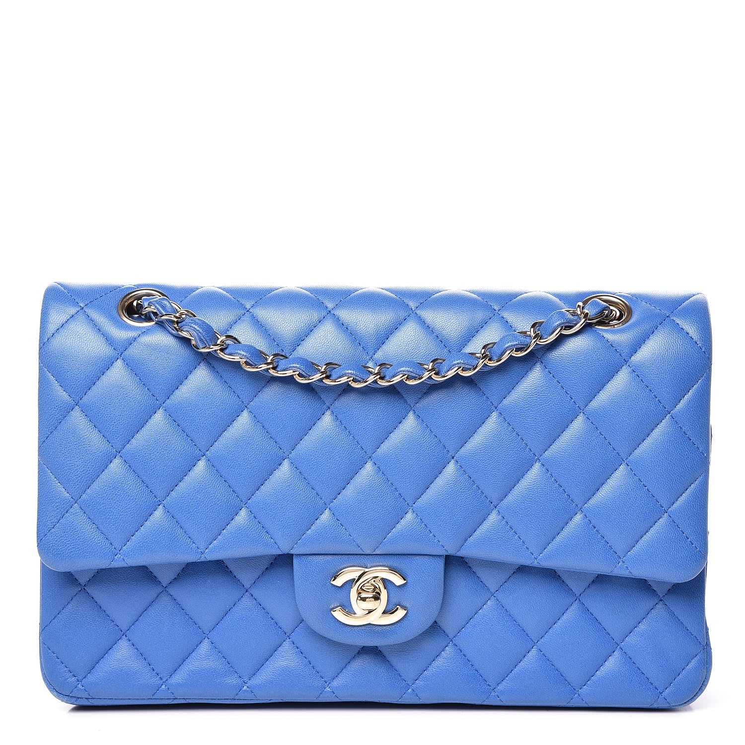 Chanel Lambskin Quilted Medium Double Flap Blue 1 of 16