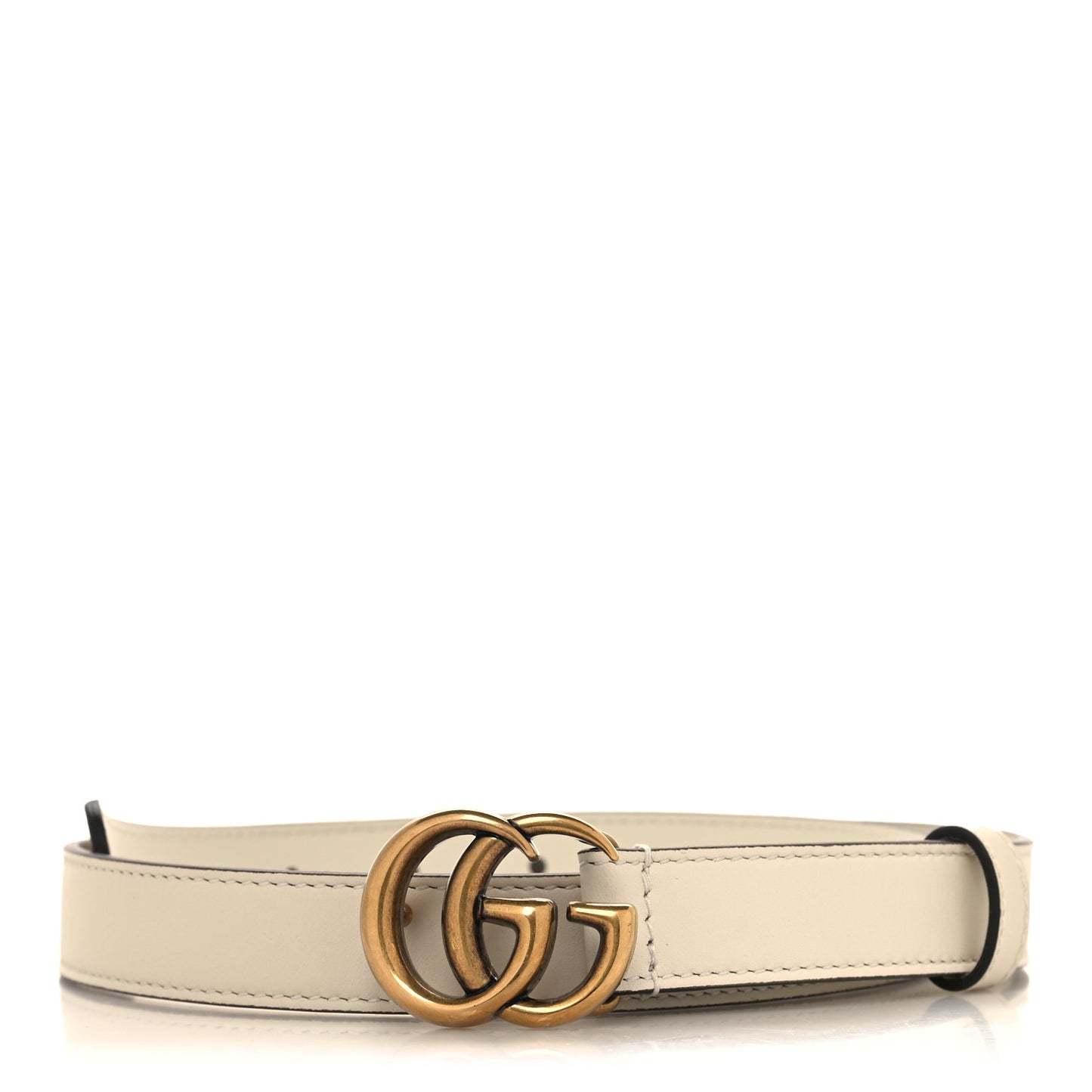Calfskin Double G 20mm Belt 75 30 Mystic White