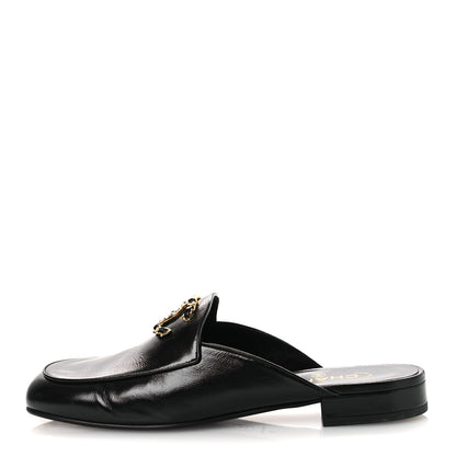 Chanel Shiny Calfskin Crystal CC Mules 41 Black 1 of 12