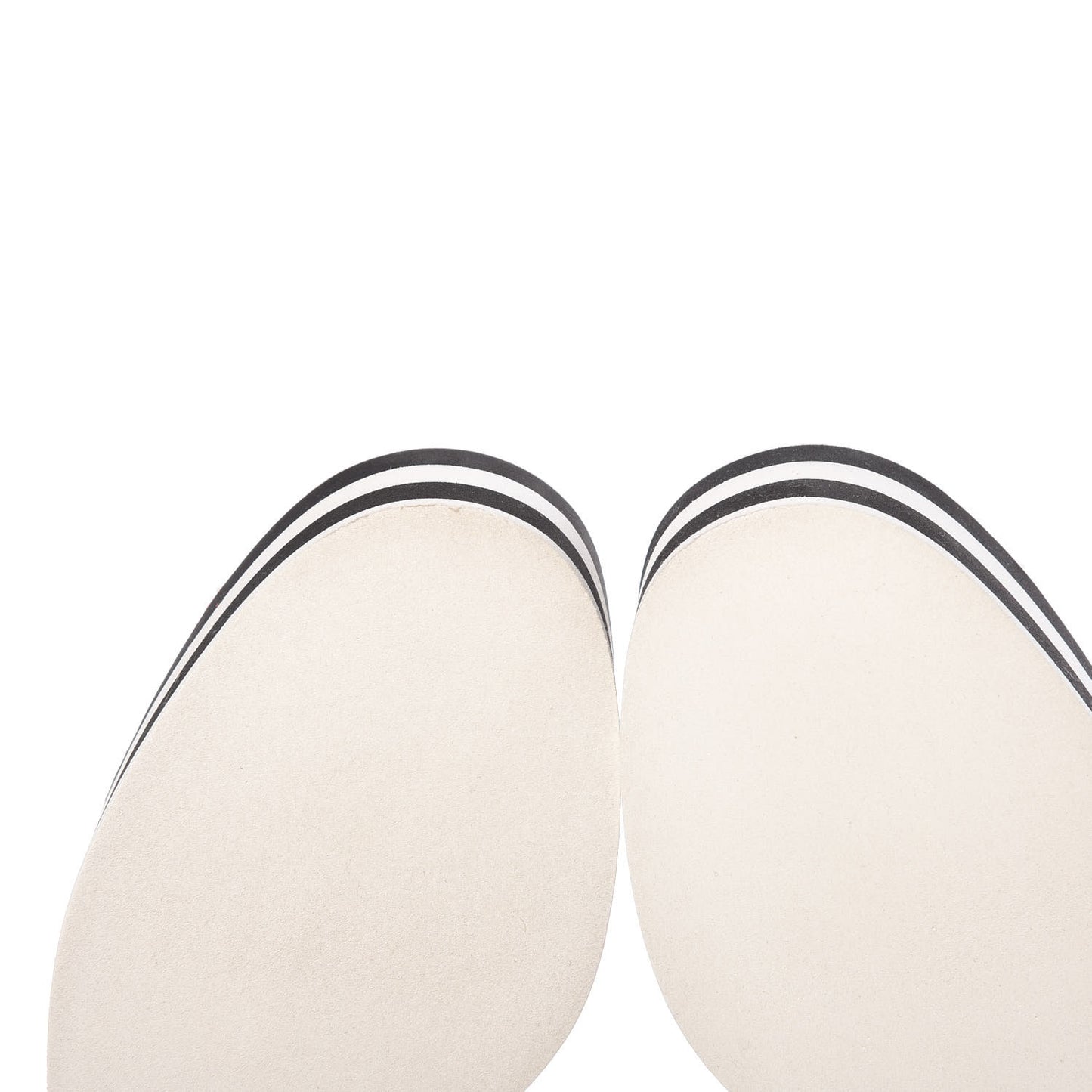 Canvas Striped Crossover Platform Sandals 37.5 White