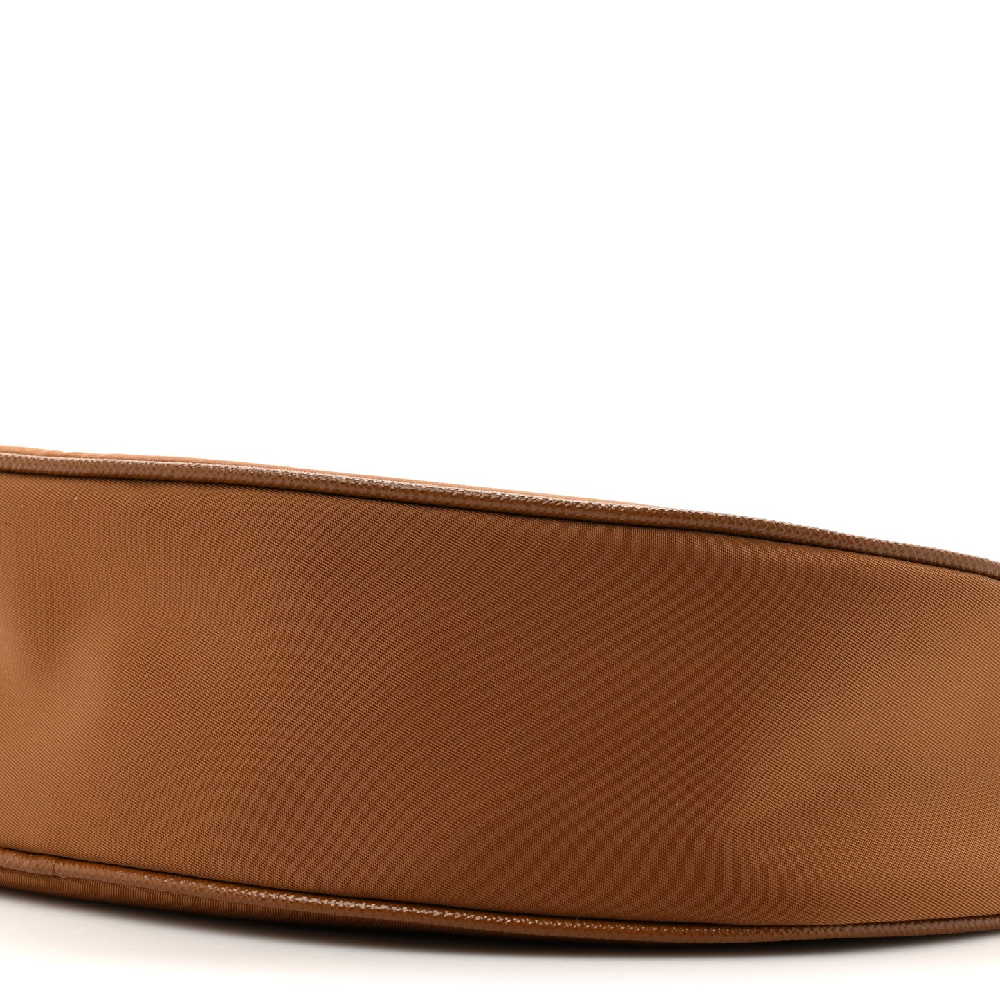 Re-Nylon Saffiano Demi-lune Shoulder Bag Brown