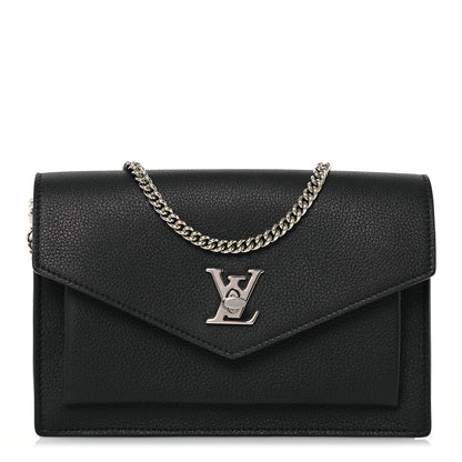 Louis Vuitton Calfskin My Lockme Chain Pochette Black 1 of 14