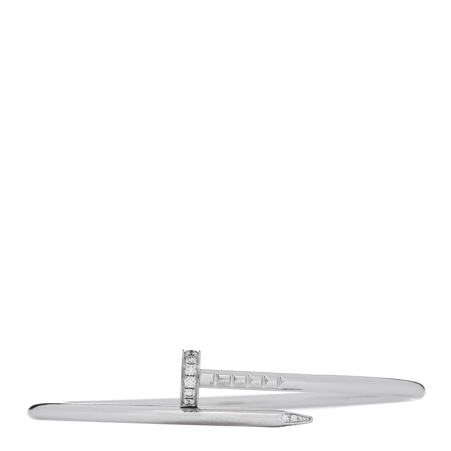 Cartier 18K White Gold Diamond Small Juste Un Clou Bracelet 14 1 of 6