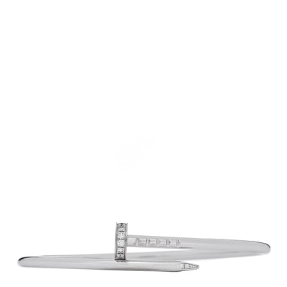Cartier 18K White Gold Diamond Small Juste Un Clou Bracelet 14 1 of 6
