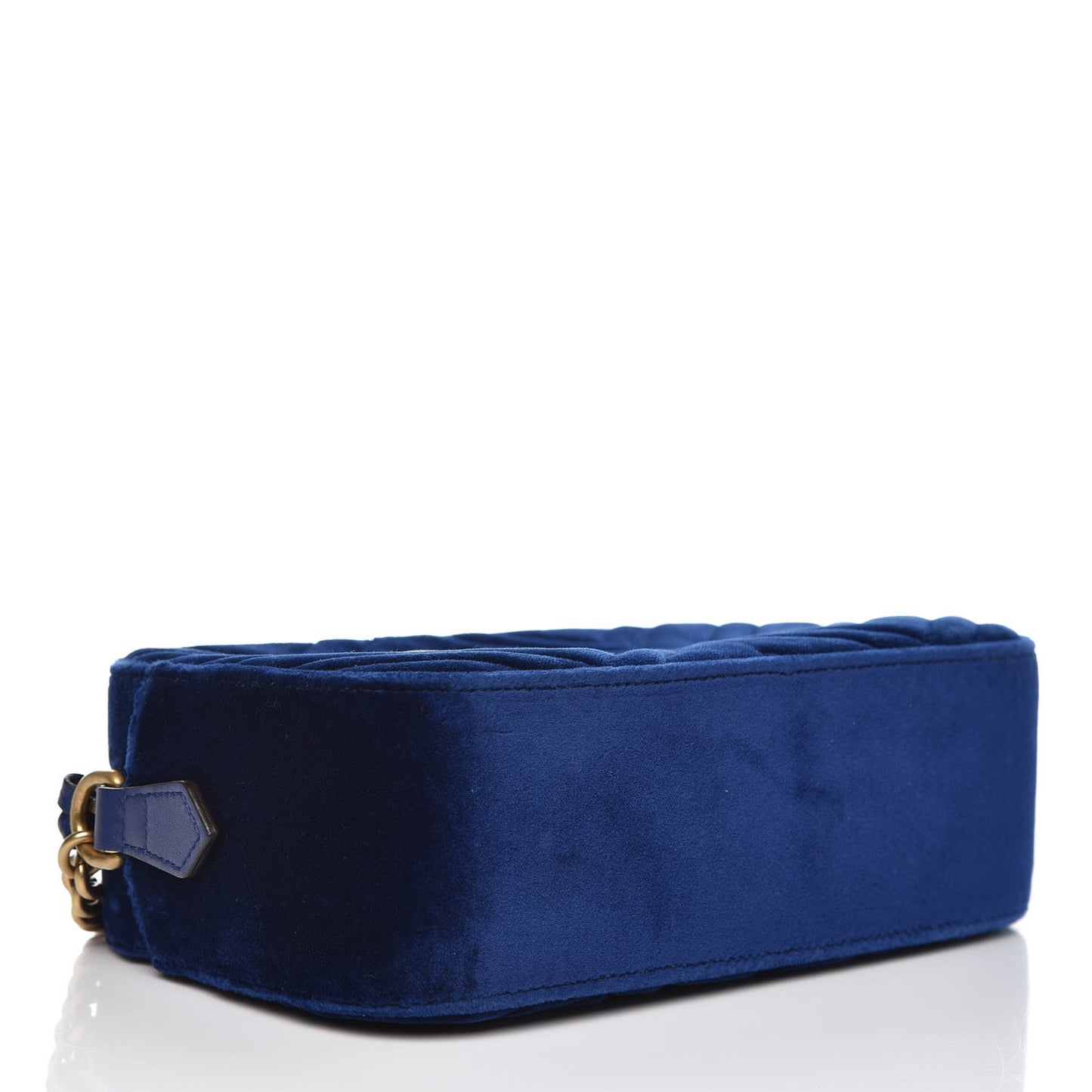 Velvet Matelasse Small GG Marmont Chain Shoulder Bag Cobalt