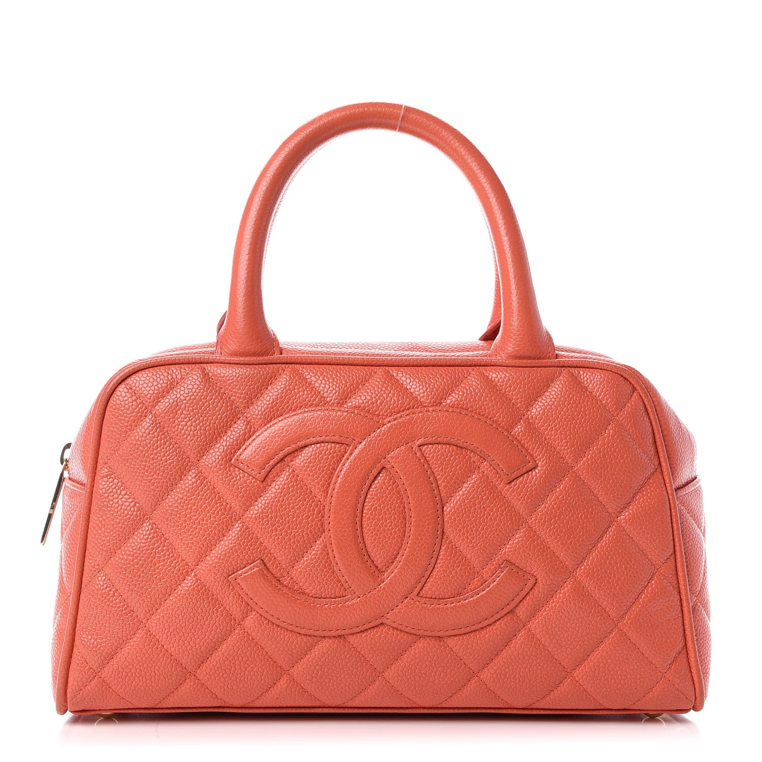Chanel Caviar Quilted Small Bowler Coral 1 of 9