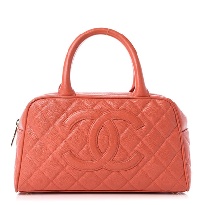 Chanel Caviar Quilted Small Bowler Coral 1 of 9