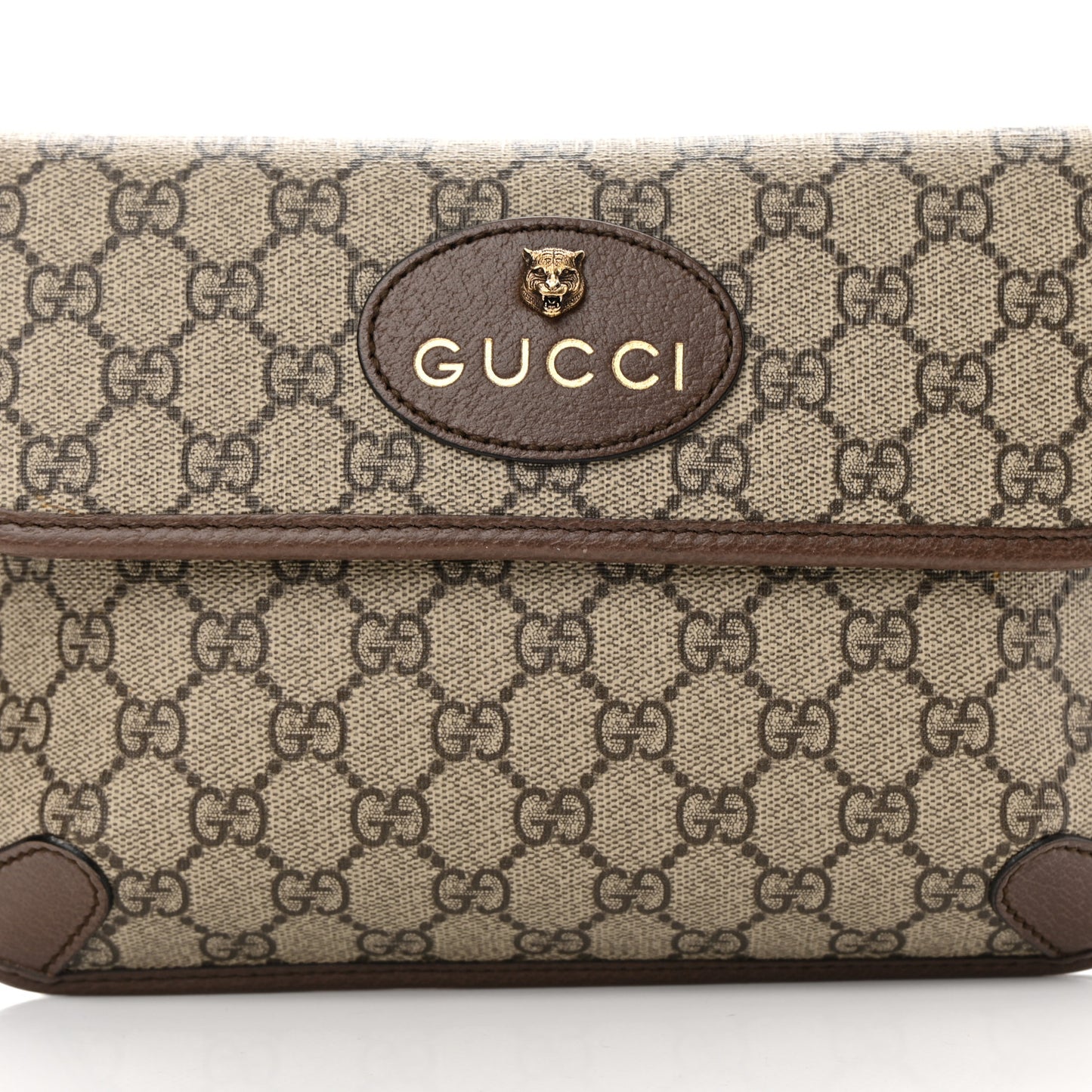 GG Supreme Monogram Neo Vintage Web Belt Bag Brown