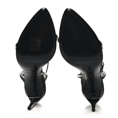 Saint Laurent Satin Crystal Georgia 90 Sandals 36.5 Black 5 of 7