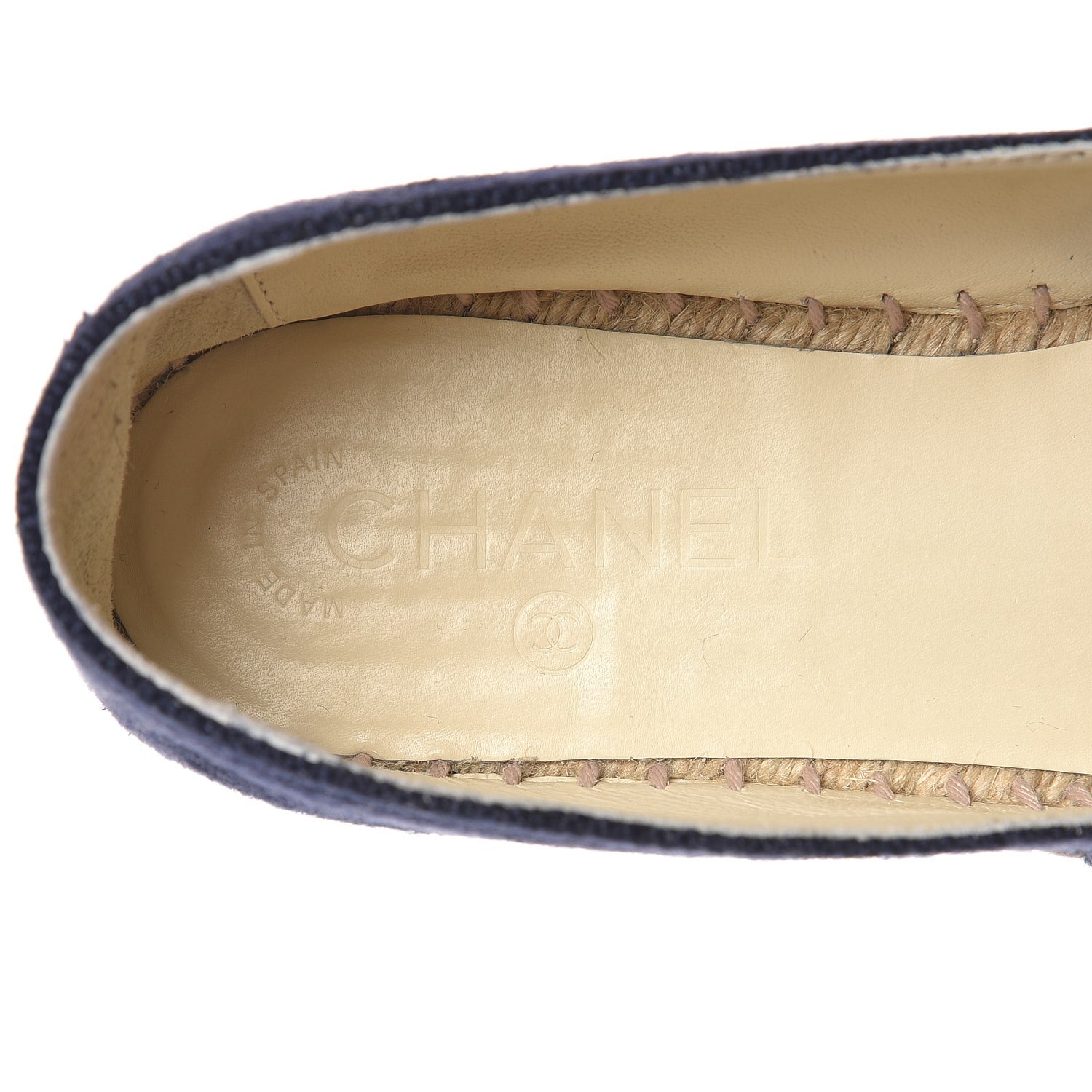 Chanel Denim Toile CC Espadrilles 39 Navy Black 3 of 7